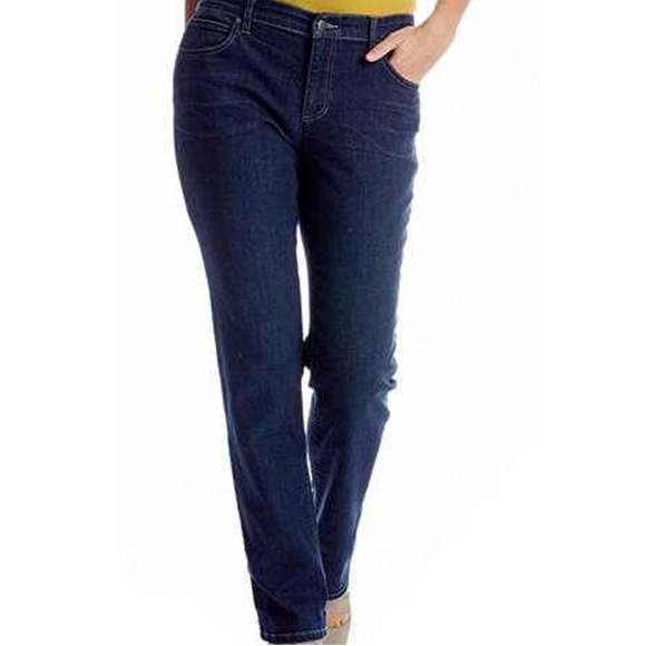 dark denim straight leg jeans